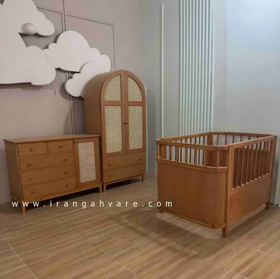 ست ۳ تکه چوبی حصیری کد R