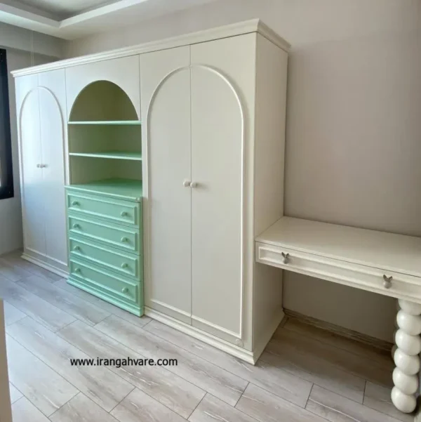کمد 3 تیکه بزرگ 3 متری با ویترین و دراور