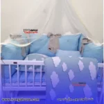 تخت و گهواره کنار مادر چوبی نارسیس لوکس ابعاد سبد 120 در 80