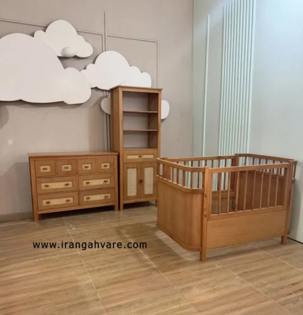 Large-wicker-wardrobe-with-drawers ست ٣ تيكه چوبى حصيرى كد S