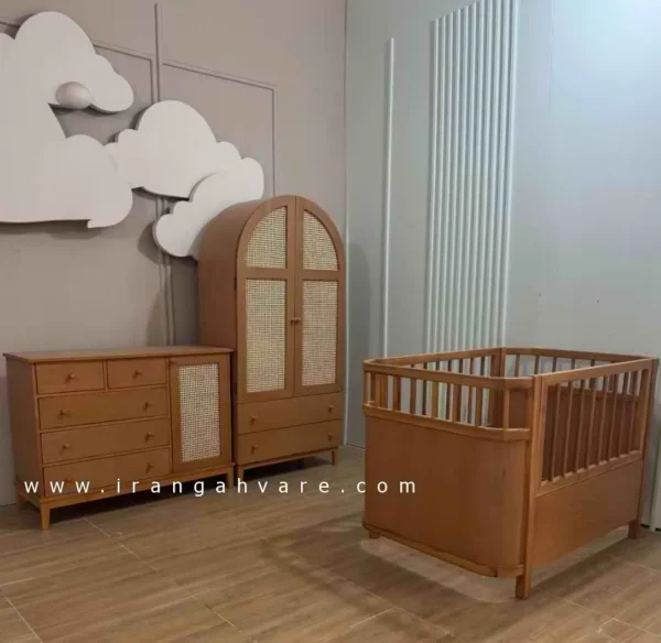 ست ۳ تکه چوبی حصیری کد R