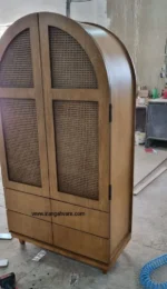 ست سرویس خواب حصیری طبیعی کمد گنبدی ۴ کشو و دراور ۶ کشو