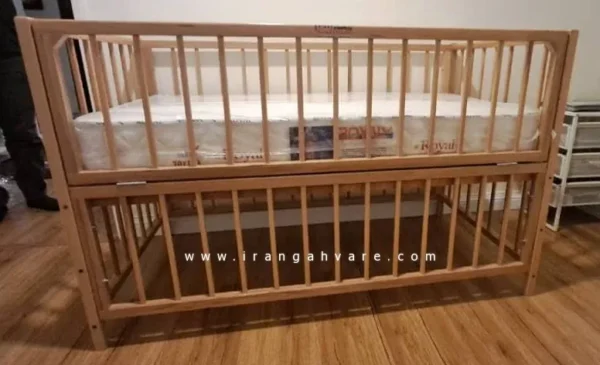 baby-bedside-crib-wooden تخت کودک چوبی مدل ایلیا (طرح ایکیا)