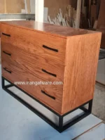 دراور چوبی سه کشو با روکش بلوط