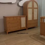 دراور چوب راش با پنل حصیر بامبو — مناسب نوزاد، کودک، نوجوان و بزرگسال