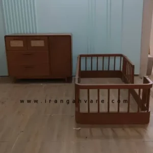 دراور کنسول‌دار با کشوهای حصیری و چوب راش گرجستان