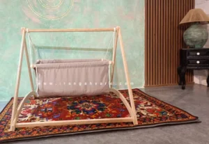 گهواره ننو کودک چوبی مدل سنتی