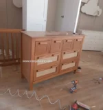 ست تخت و دراور چوبی و حصیری