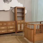 ویترین 3 طبقه 2 کشو حصیری مونیکا