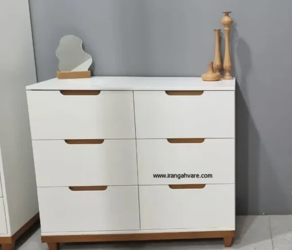 wood-six-drawer-dresser-dresser-modern دراور ٦ كشو دستگیره مخفى