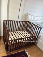 تخت و گهواره چوبی مدل ویکتوریا