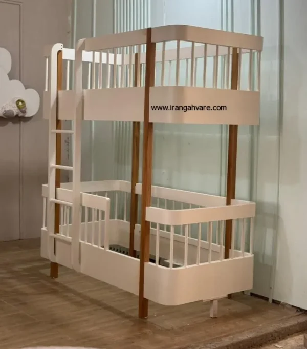 wooden-bunk-bed-full-set تخت دو طبقه چوبی مدرن