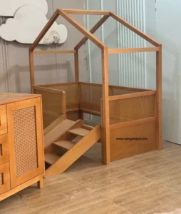 كلبه حصيرى با تخت مهمان و سرسره