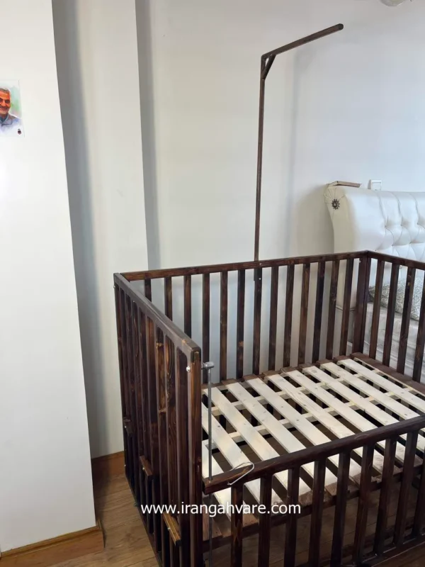 تخت و گهواره چوبی مدل ویکتوریا