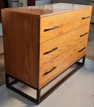 wooden-drawers دراور چوبی سه کشو با روکش بلوط