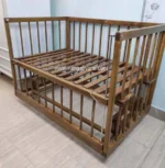 تخت و گهواره کنار مادر چوبی نارسیس لوکس ابعاد سبد 120 در 80