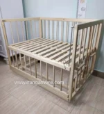 تخت و گهواره کنار مادر چوبی نارسیس لوکس ابعاد سبد 120 در 80