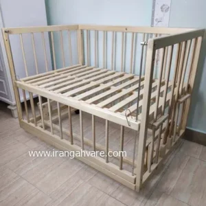 تخت و گهواره کنار مادر چوبی نارسیس لوکس ابعاد سبد 120 در 80