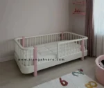 تخت نوزاد نوجوان منحنى و نرده اى