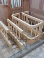 تخت نوزاد نوجوان منحنى و نرده اى