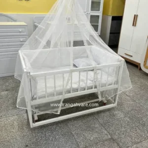 تخت و گهواره چوبی کنار مادر نارسیس سایز سبد 120 در 80