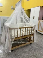 تخت و گهواره چوبی کنار مادر نارسیس سایز سبد 120 در 80