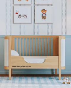تخت چوبى حصيرى پایه دار كودك