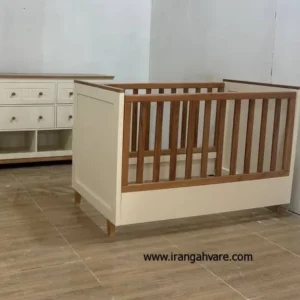 تخت کودک کنار مادر با نرده های مستطیلی—مدل ملورین