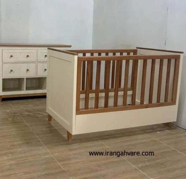 تخت کودک کنار مادر با نرده های مستطیلی—مدل ملورین (4) تخت کودک کنار مادر با نرده های مستطیلی—مدل ملورین