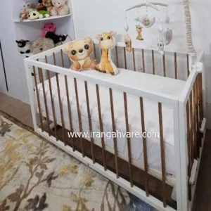 تخت گهواره ای کنار مادر چوبی سایز بزرگ مدل آماندا