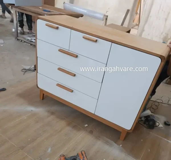 دراور دور چوب لبه گرد عرض ١٢٠ (دراور بزرگ) ٥ كشو با يك كمد جانبى
