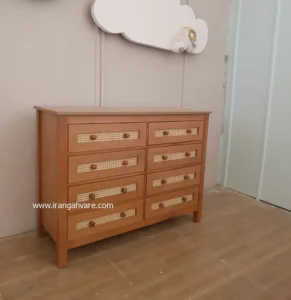 دراور ٨ كشو چوبى حصيرى كد B