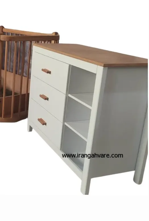 دراور چوبی 3 کشو همراه با 3 طاقچه