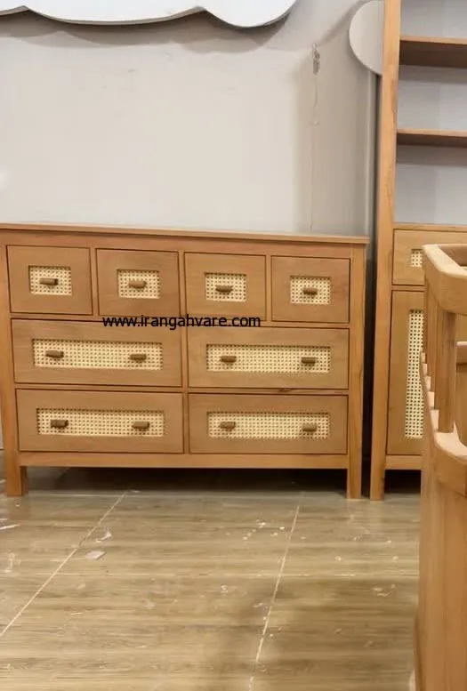 دراور-چوبی-حصیری-کودک-نوجوان-بزرگسال-8-کشو دراور 8 کشو چوبی حصیری