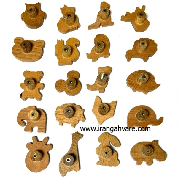 دستگیره چوبی طرح حیوانات
