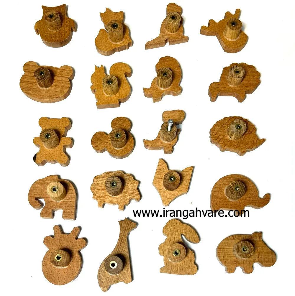 دستگیره چوبی طرح حیوانات