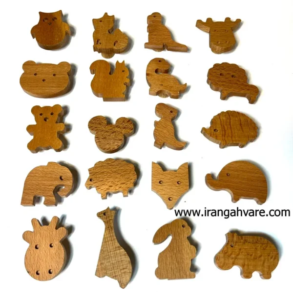 دستگیره چوبی طرح حیوانات
