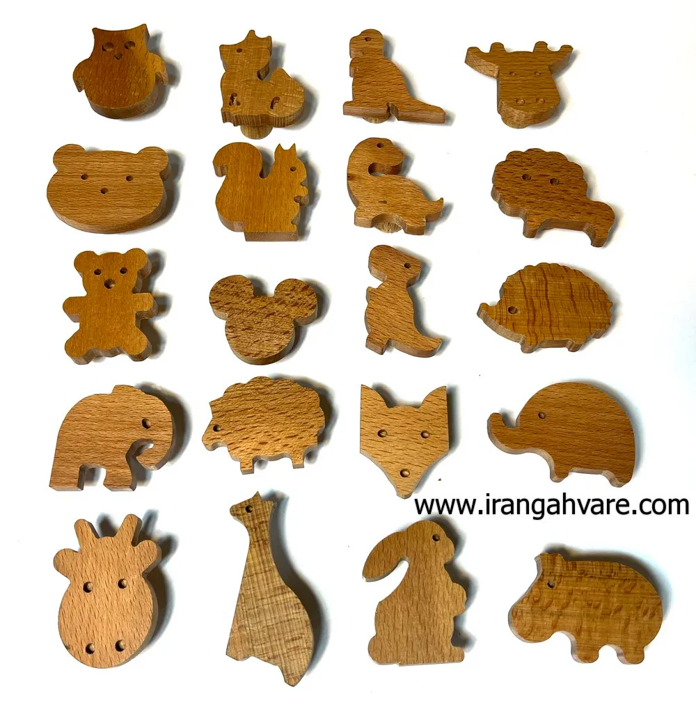دستگیره چوبی طرح حیوانات