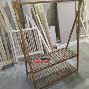 رگال چوبی لباس دو طبقه