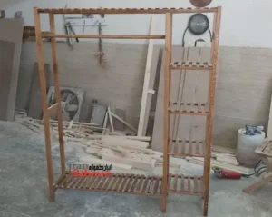 رگال چوبی لباس مدل قفسه ای پنج طبقه کد A