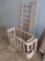 ست دو تيكه تخت مونته سورى منحنى و دراور چوب و حصير