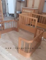 ست دو تيكه تخت مونته سورى منحنى و دراور چوب و حصير