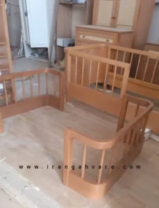 ست دو تيكه تخت مونته سورى منحنى و دراور چوب و حصير