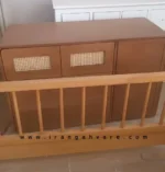 ست دو تيكه تخت مونته سورى منحنى و دراور چوب و حصير