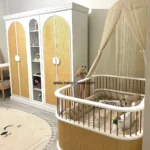 سرویس خواب کودک کمد 4 درب حصیری و تخت کودک نوجوان حصیری