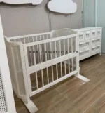ست 2 تیکه تخت و دراور چوب و حصیر