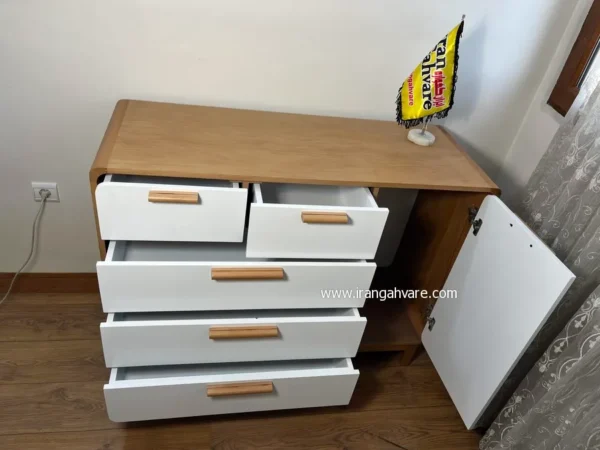 دراور دور چوب لبه گرد عرض ١٢٠ (دراور بزرگ) ٥ كشو با يك كمد جانبى