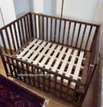 تخت و گهواره چوبی مدل ویکتوریا