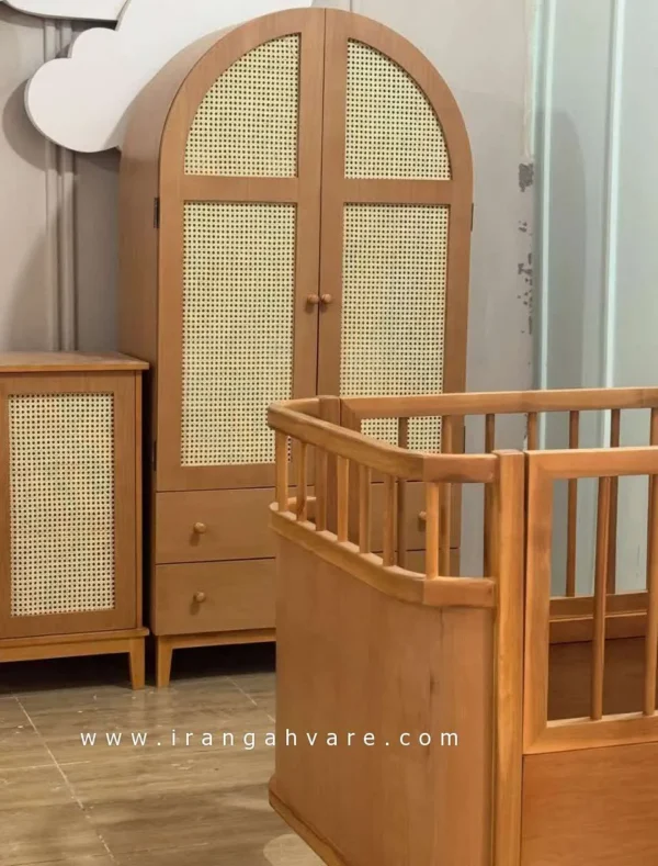 ست ۳ تکه چوبی حصیری کد R