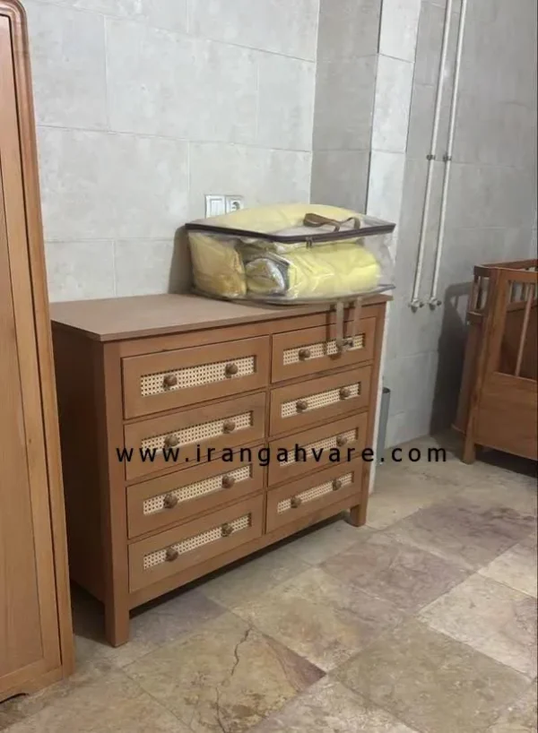 دراور ٨ كشو چوبى حصيرى كد B